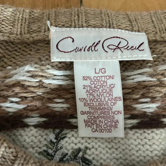 Carrol reed wool blend full zip  cardigan sweater - Picture 5 of 6